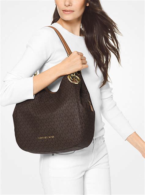 michael kors lilian|Lillie Large Signature Logo Shoulder Bag .